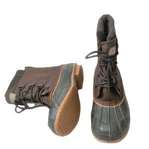 Duck Boots Men's Snow Boots size 6 Brown Thermolite Insole Tall Steel Shank